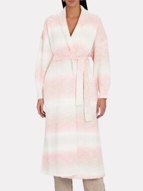 Xirena Pink & White Ombre Long Knit Robe